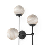 Armstrong Black Gunmetal Marbled Matte Glass 4 R Sconce | ready to ship!