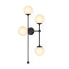 Armstrong Black Gunmetal Opal Matte Glass 4 R Sconce | ready to ship!