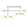 Armstrong Black Gunmetal Opal Matte Glass Linear Chandelier | ready to ship!