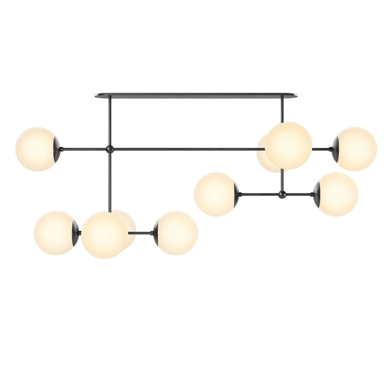 Armstrong Black Gunmetal Opal Matte Glass Linear Chandelier | ready to ship!