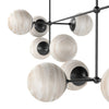 Armstrong Black Gunmetal Marbled Matte Glass Linear Chandelier | ready to ship!