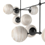 Armstrong Black Gunmetal Marbled Matte Glass Linear Chandelier | ready to ship!