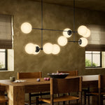 Armstrong Black Gunmetal Opal Matte Glass Linear Chandelier | ready to ship!