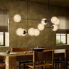 Armstrong Black Gunmetal Marbled Matte Glass Linear Chandelier | ready to ship!