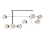 Armstrong Black Gunmetal Marbled Matte Glass Linear Chandelier | ready to ship!