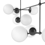 Armstrong Black Gunmetal Opal Matte Glass Linear Chandelier | ready to ship!