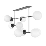 Armstrong Black Gunmetal Opal Matte Glass Linear Chandelier | ready to ship!