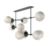 Armstrong Black Gunmetal Marbled Matte Glass Linear Chandelier | ready to ship!