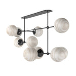Armstrong Black Gunmetal Marbled Matte Glass Linear Chandelier | ready to ship!
