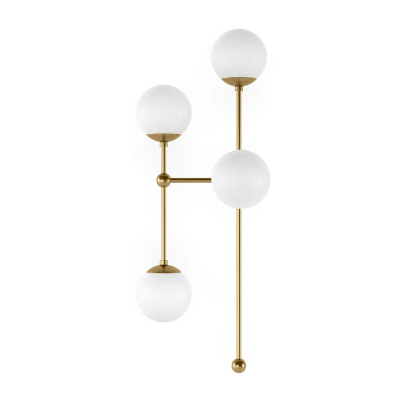Armstrong Burnished Brass Opal Matte Glass 4 L Sconce | ready to ship!