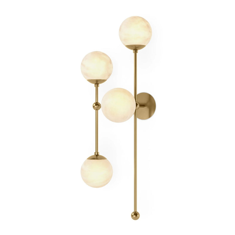 Armstrong Burnished Brass Marbled Matte Glass 4 L Sconce | ready to ship!
