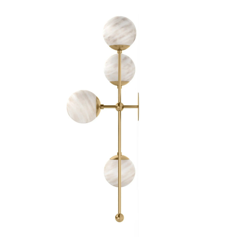 Armstrong Burnished Brass Marbled Matte Glass 4 L Sconce | ready to ship!