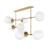 Armstrong Burnished Brass Opal Matte Glass Linear Chandelier | ready to ship!