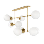 Armstrong Burnished Brass Opal Matte Glass Linear Chandelier | ready to ship!