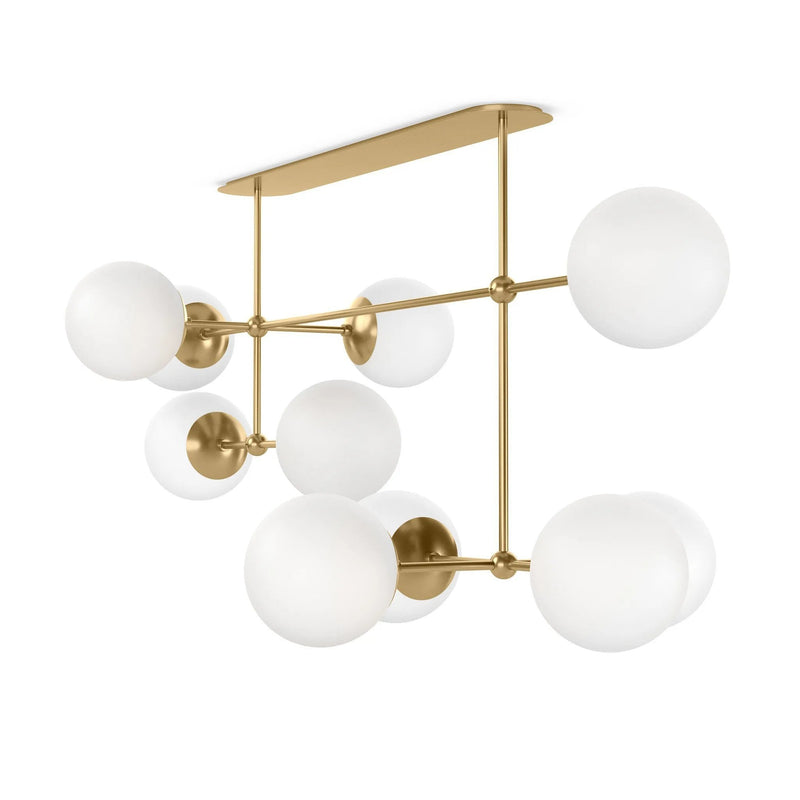 Armstrong Burnished Brass Opal Matte Glass Linear Chandelier | ready to ship!