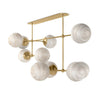 Armstrong Burnished Brass Marbled Matte Glass Linear Chandelier | ready to ship!