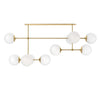 Armstrong Burnished Brass Opal Matte Glass Linear Chandelier | ready to ship!