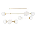 Armstrong Burnished Brass Opal Matte Glass Linear Chandelier | ready to ship!