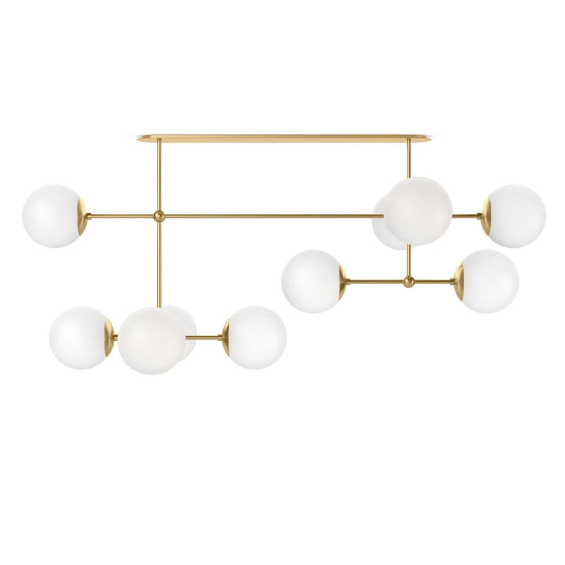 Armstrong Burnished Brass Opal Matte Glass Linear Chandelier | ready to ship!