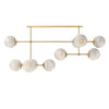 Armstrong Burnished Brass Marbled Matte Glass Linear Chandelier | ready to ship!