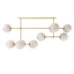 Armstrong Burnished Brass Marbled Matte Glass Linear Chandelier | ready to ship!