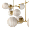 Armstrong Burnished Brass Marbled Matte Glass Linear Chandelier | ready to ship!