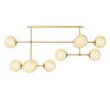 Armstrong Burnished Brass Marbled Matte Glass Linear Chandelier | ready to ship!
