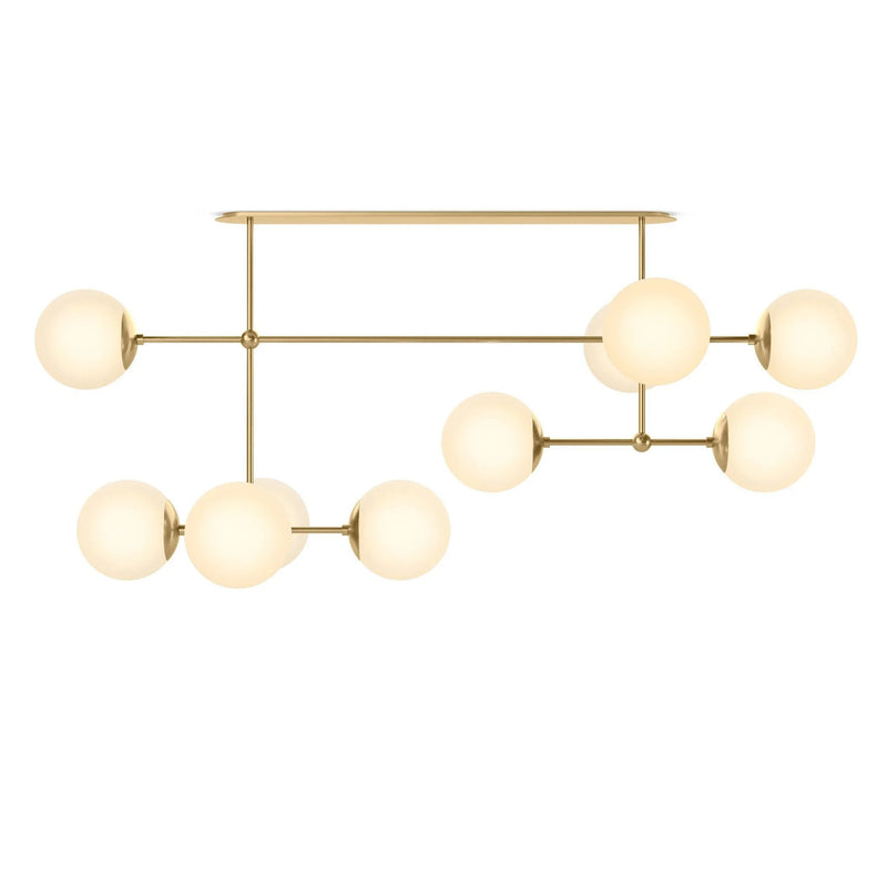 Armstrong Burnished Brass Opal Matte Glass Linear Chandelier | ready to ship!