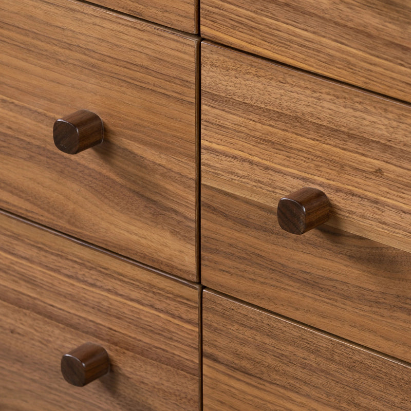 Arturo Natural Walnut 6 Drawer Dresser | shipping 5/30/2025