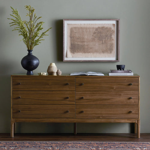 Arturo Natural Walnut 6 Drawer Dresser | shipping 5/30/2025