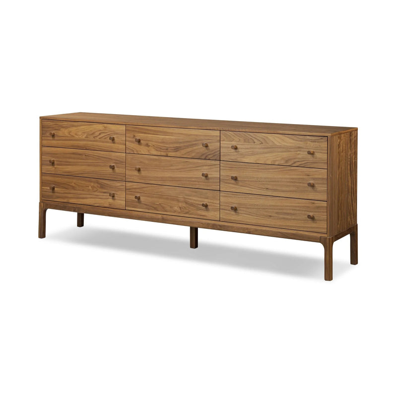 Arturo Natural Walnut Veneer 9 Drawer Dresser | ready to ship!