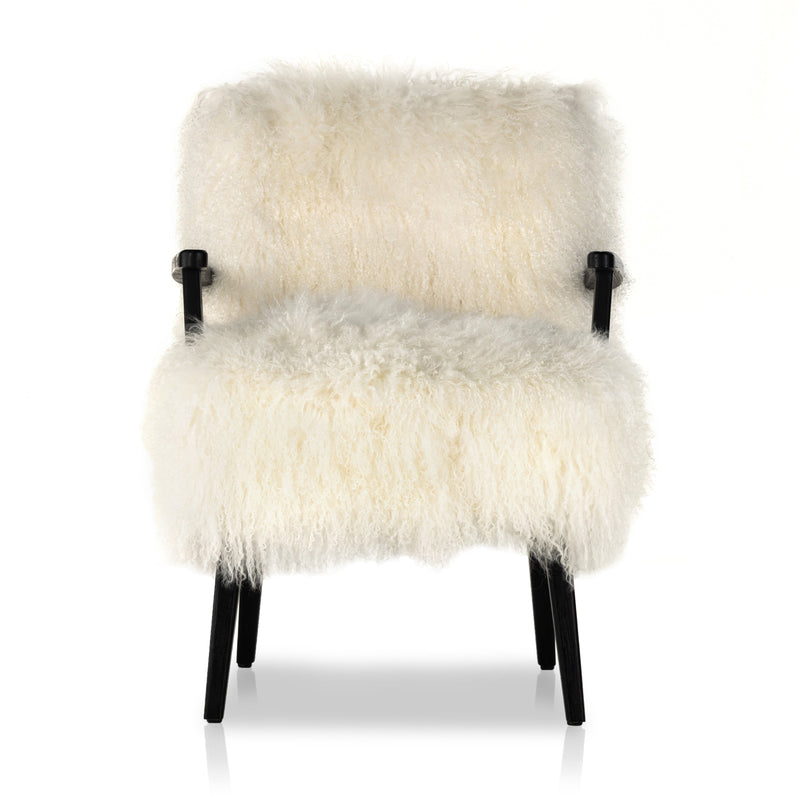 Ashland Mongolia Cream Fur Armchair | shipping 8/8/2025