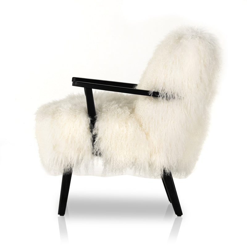Ashland Mongolia Cream Fur Armchair | shipping 8/8/2025