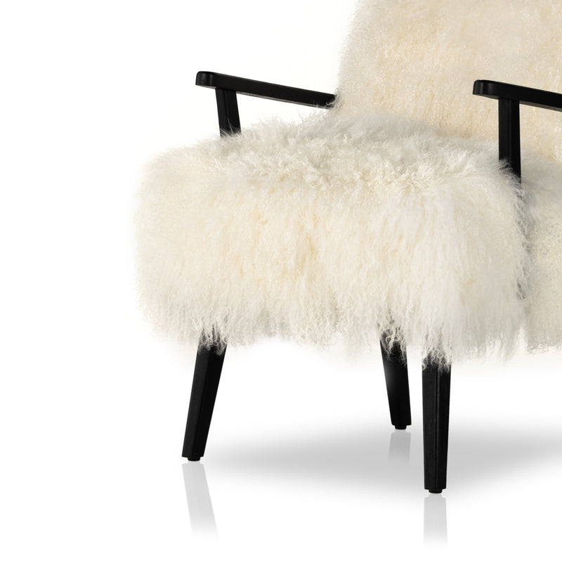 Ashland Mongolia Cream Fur Armchair | shipping 8/8/2025