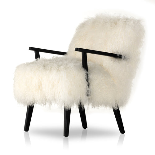 Ashland Mongolia Cream Fur Armchair | shipping 8/8/2025