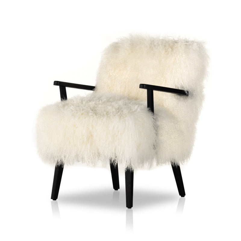 Ashland Mongolia Cream Fur Armchair | shipping 8/8/2025