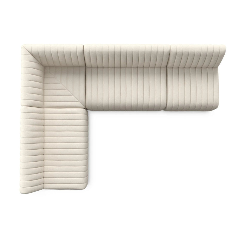 Augustine Capri Oatmeal L-Shape Dining Banquette