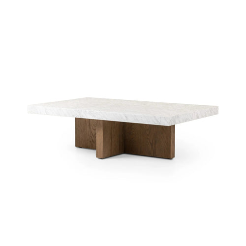 Bellamy White Carrera Marble Rectangular Coffee Table | ready to ship!