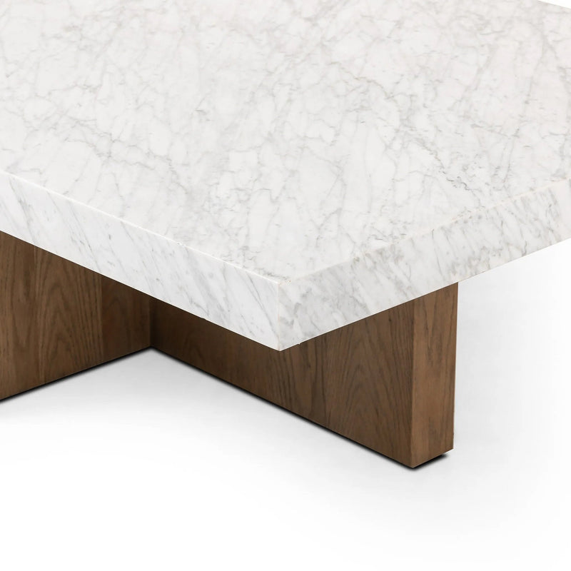 Bellamy White Carrera Marble Rectangular Coffee Table | ready to ship!