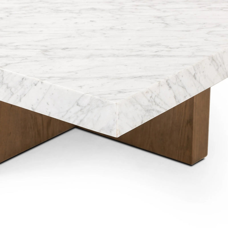 Bellamy White Carrera Marble Square Coffee Table | ready to ship!