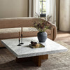 Bellamy White Carrera Marble Square Coffee Table | ready to ship!