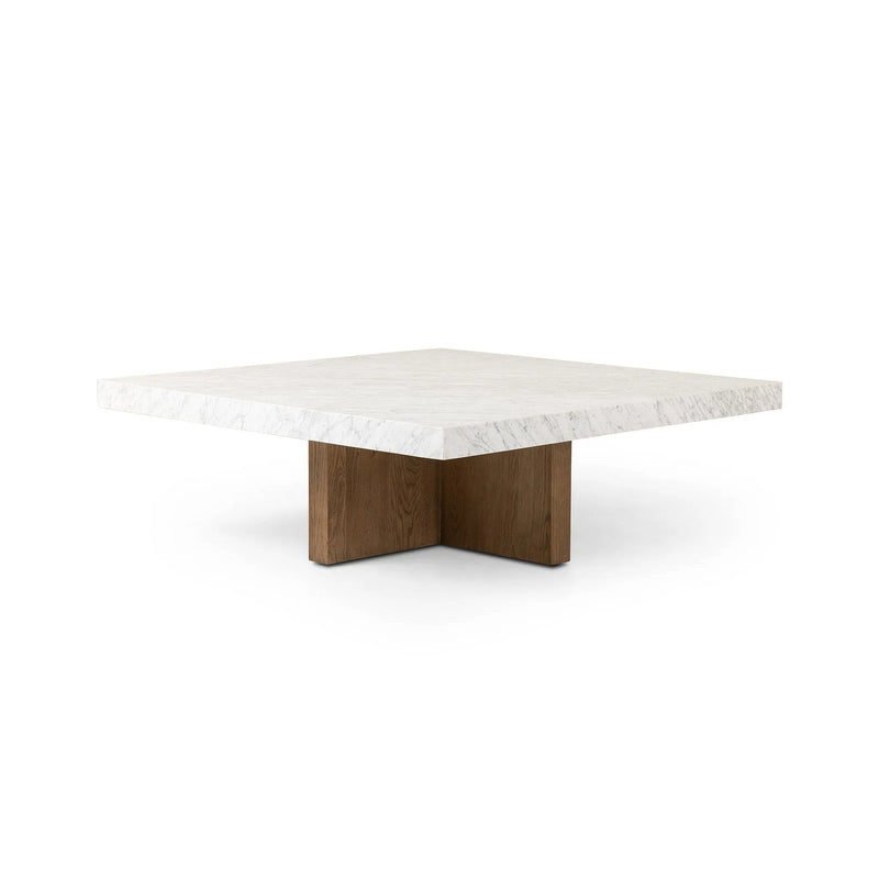 Bellamy White Carrera Marble Square Coffee Table | ready to ship!