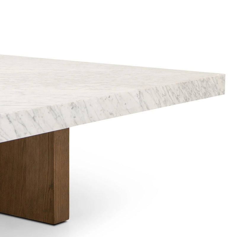 Bellamy White Carrera Marble Square Coffee Table | ready to ship!