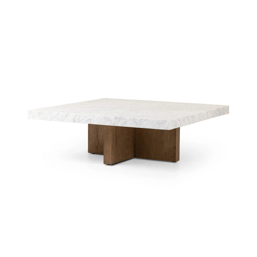 Bellamy White Carrera Marble Square Coffee Table | ready to ship!