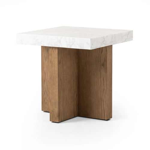 Bellamy White Carrera Marble End Table | ready to ship!