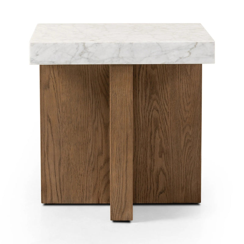 Bellamy White Carrera Marble End Table | ready to ship!