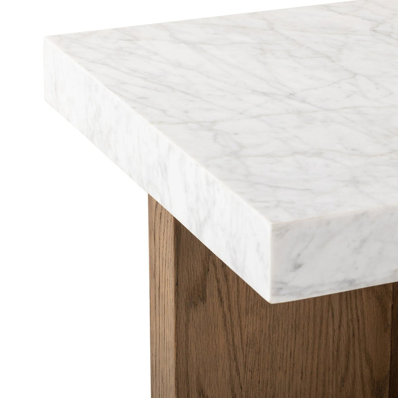 Bellamy White Carrera Marble End Table | ready to ship!