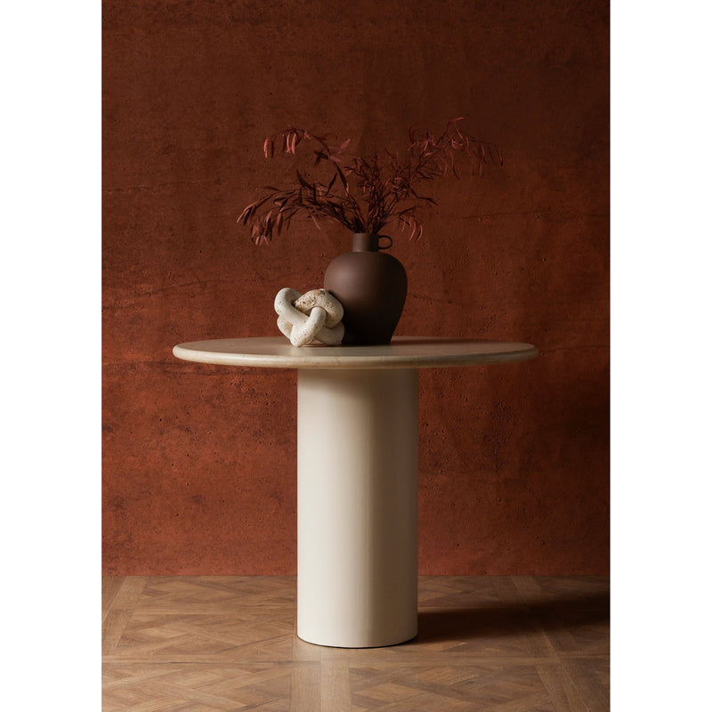 Belle Round Cream Marble Dining Table