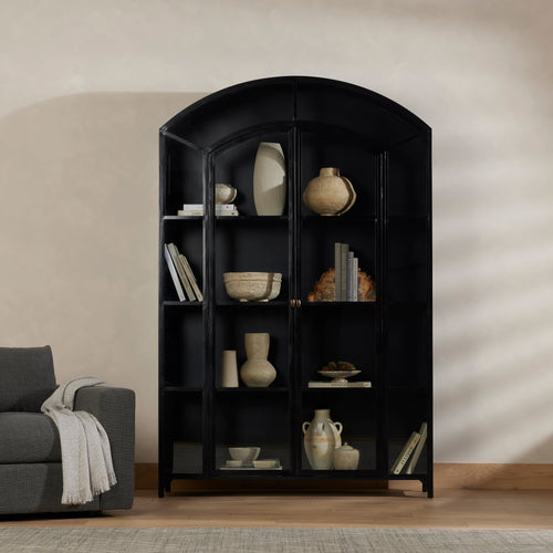 Belmont Black Wide Metal Cabinet | ready to ship!