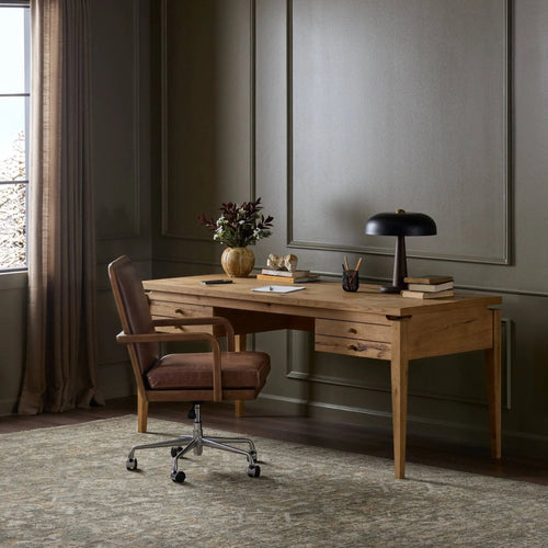 Bergstrom Warm Natural Oak Veneer Desk | shipping 8/10/2025